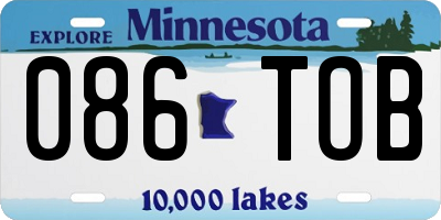 MN license plate 086TOB