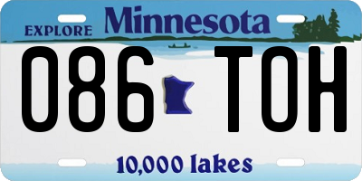 MN license plate 086TOH