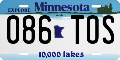 MN license plate 086TOS