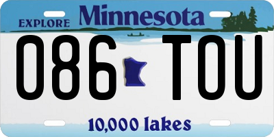 MN license plate 086TOU