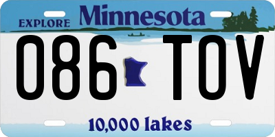 MN license plate 086TOV