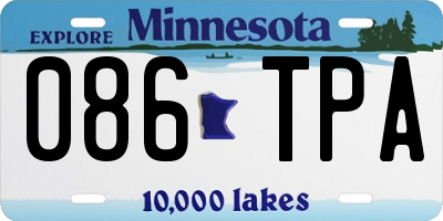 MN license plate 086TPA