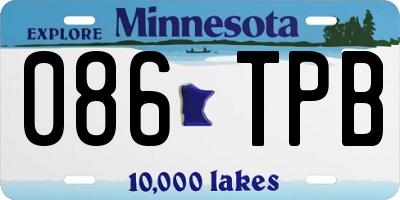 MN license plate 086TPB