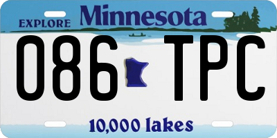 MN license plate 086TPC