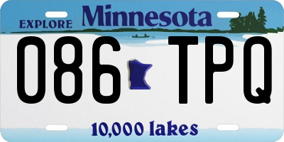 MN license plate 086TPQ