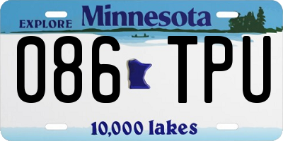 MN license plate 086TPU