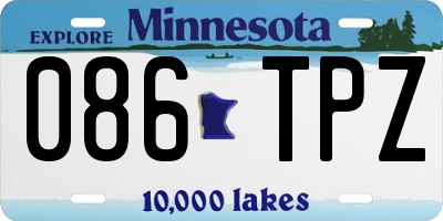 MN license plate 086TPZ