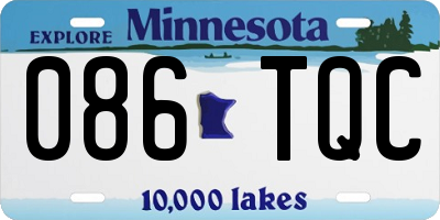 MN license plate 086TQC