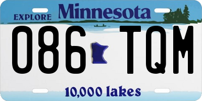 MN license plate 086TQM