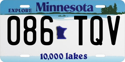 MN license plate 086TQV