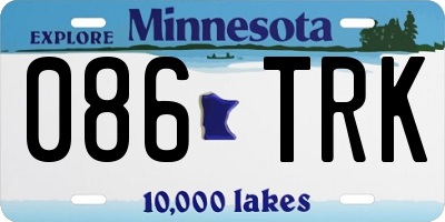 MN license plate 086TRK