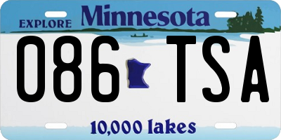 MN license plate 086TSA