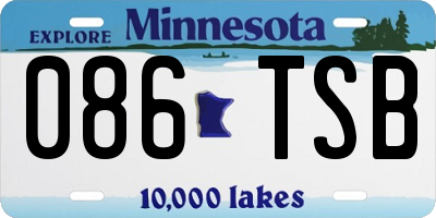 MN license plate 086TSB
