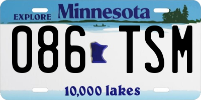MN license plate 086TSM