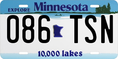 MN license plate 086TSN