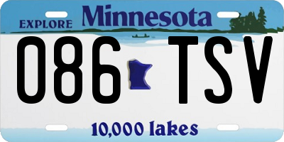 MN license plate 086TSV