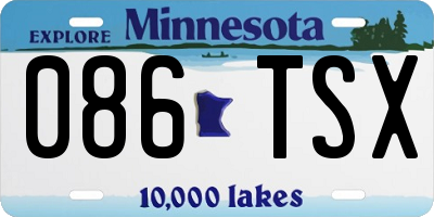 MN license plate 086TSX