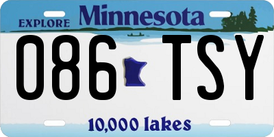 MN license plate 086TSY