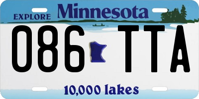 MN license plate 086TTA