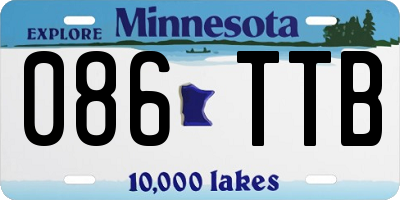 MN license plate 086TTB