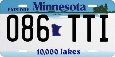 MN license plate 086TTI