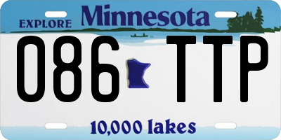 MN license plate 086TTP