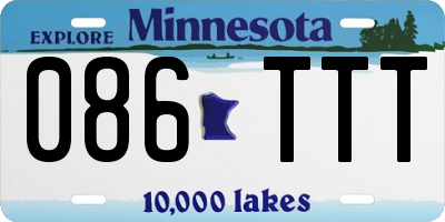 MN license plate 086TTT