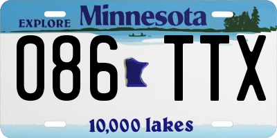 MN license plate 086TTX