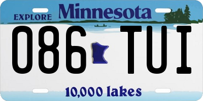 MN license plate 086TUI