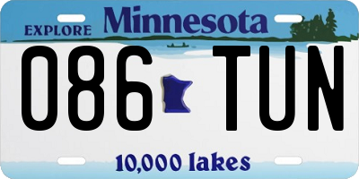 MN license plate 086TUN