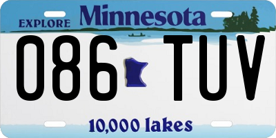 MN license plate 086TUV