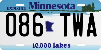 MN license plate 086TWA