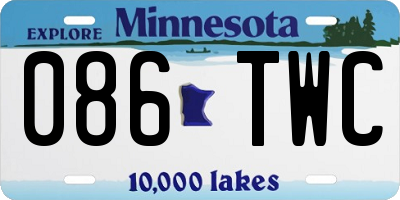 MN license plate 086TWC