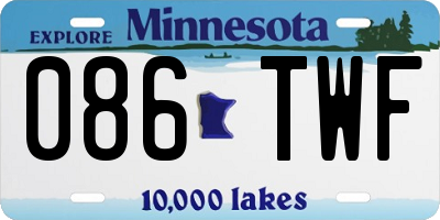 MN license plate 086TWF