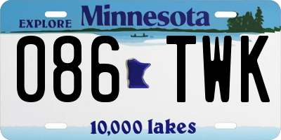 MN license plate 086TWK