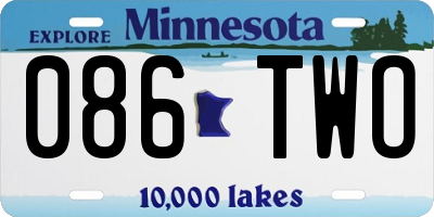 MN license plate 086TWO
