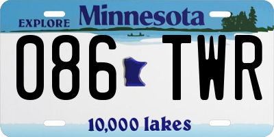 MN license plate 086TWR