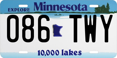 MN license plate 086TWY