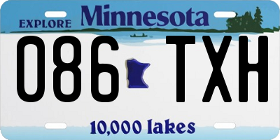 MN license plate 086TXH