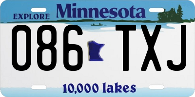 MN license plate 086TXJ