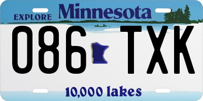 MN license plate 086TXK
