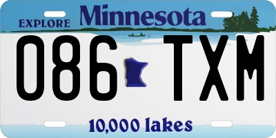 MN license plate 086TXM