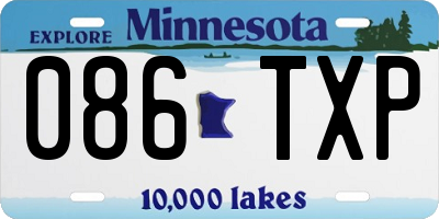 MN license plate 086TXP
