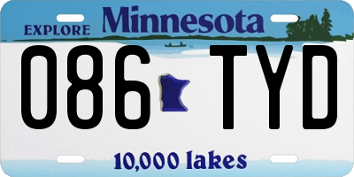 MN license plate 086TYD