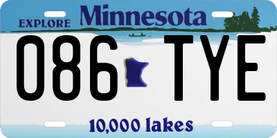MN license plate 086TYE