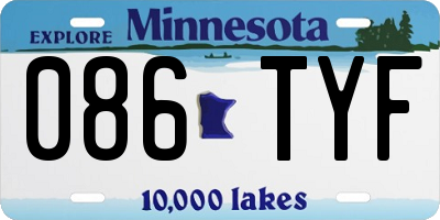 MN license plate 086TYF