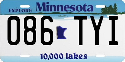 MN license plate 086TYI