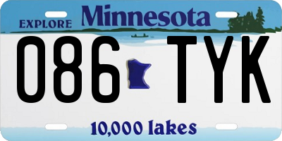 MN license plate 086TYK