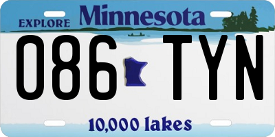 MN license plate 086TYN