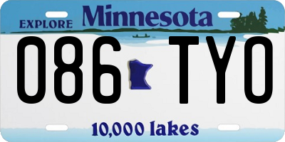 MN license plate 086TYO